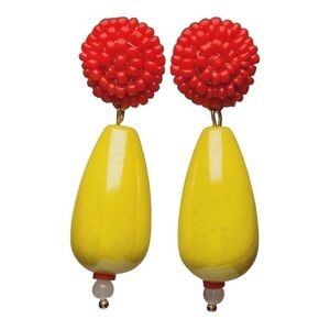 BP Red and Yellow Beaded Earrings